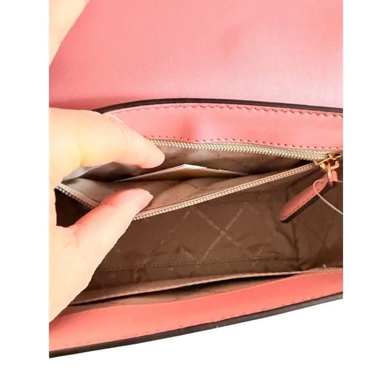 Michael Kors Mimi Medium Flap Messenger Crossbody Pink Leather NWT - Image 10
