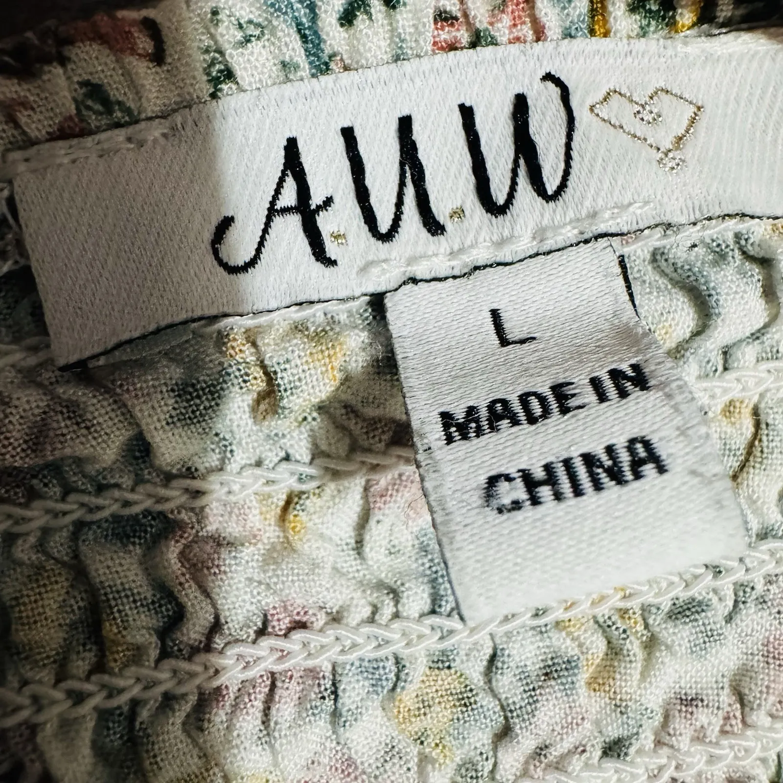 AUW L Green Floral Smocked Tie-Front Ruffle Strap Slit Midi Dress Padded Bra - Image 12