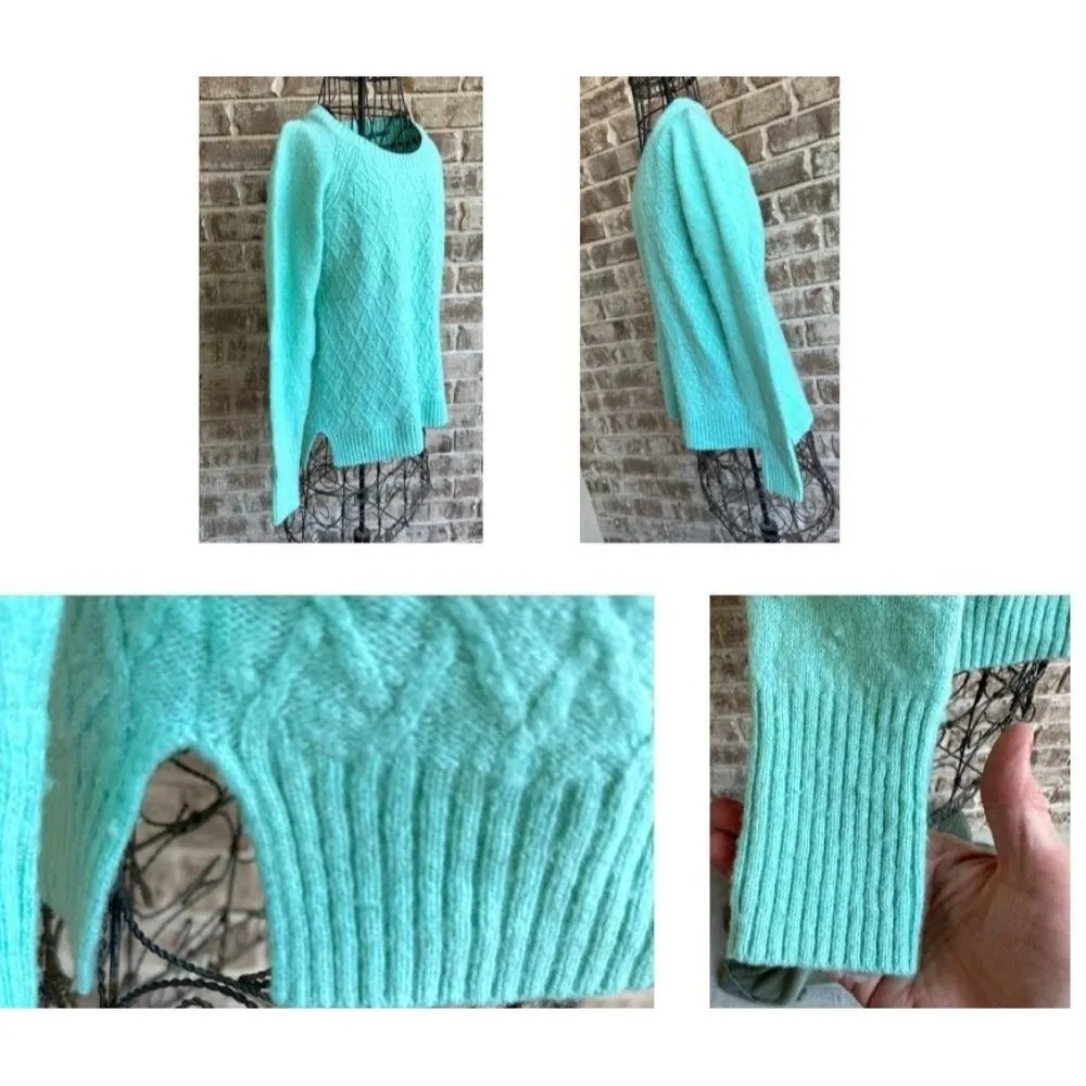 Vintage JC Penney Sweater Large JCP Pullover Nylon Rayon Wool Aquamarine… Size undefined - Image 9