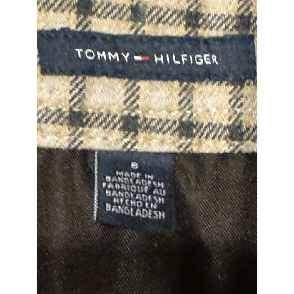 Tommy Hilfiger fall Plaid tan & black skirt with pockets size 8 - Image 7