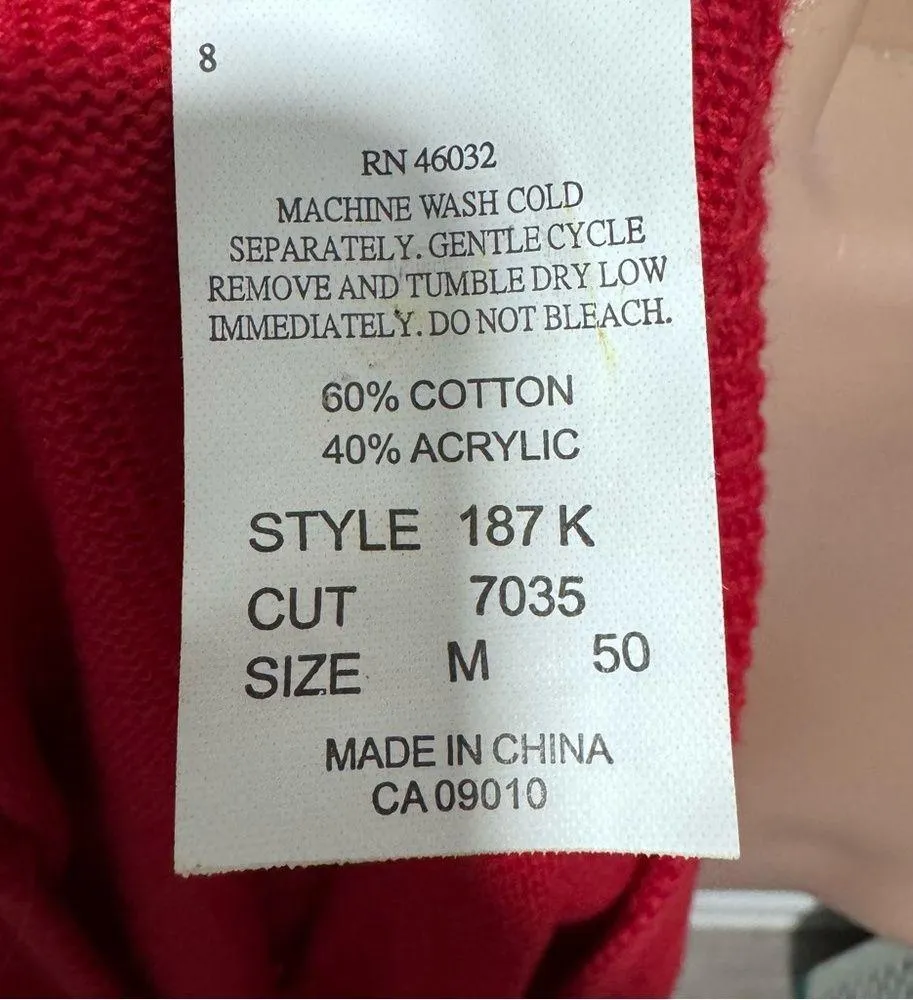 Southern Lady Hearts Valentines Day Love Sweater Vest Red Cupid Kitschy Size M - Image 5