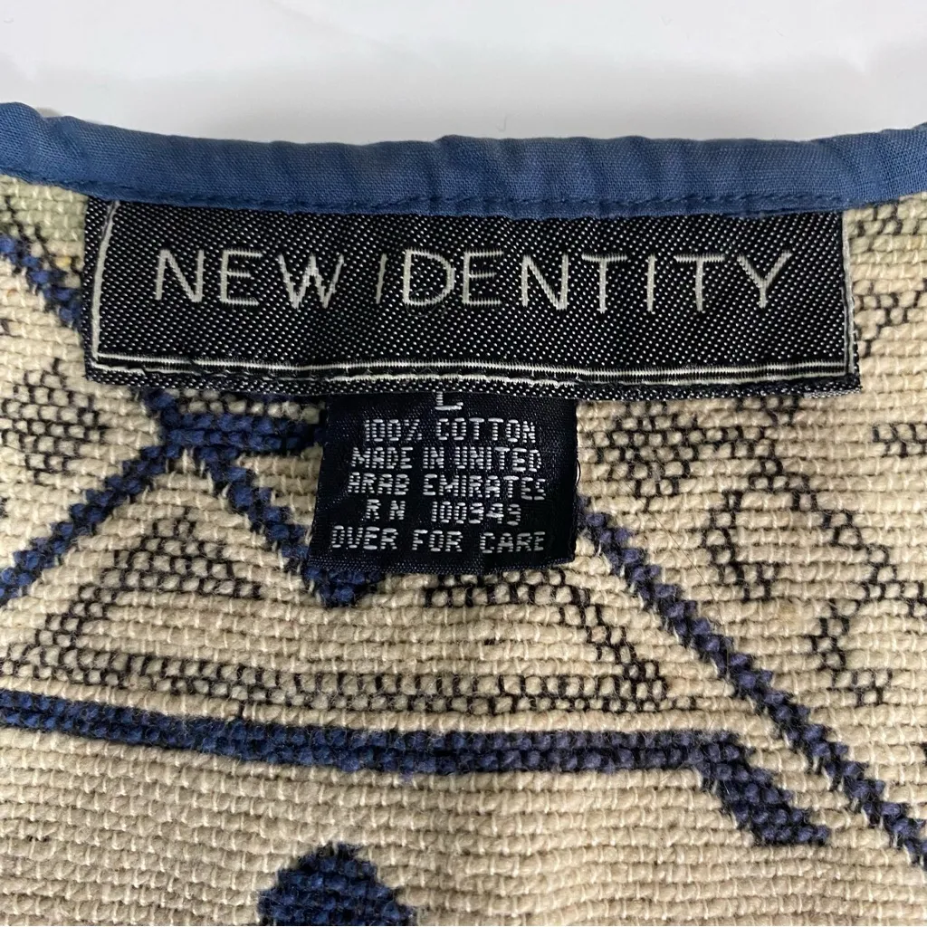 VINTAGE 90s NEW IDENTITY Southwestern Tapestry Vest Blue Size L - Image 5