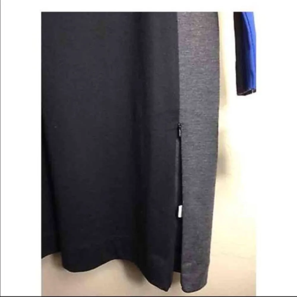 Trouve Colorblock Side Zip Long Sleeve Dress Black - Image 2