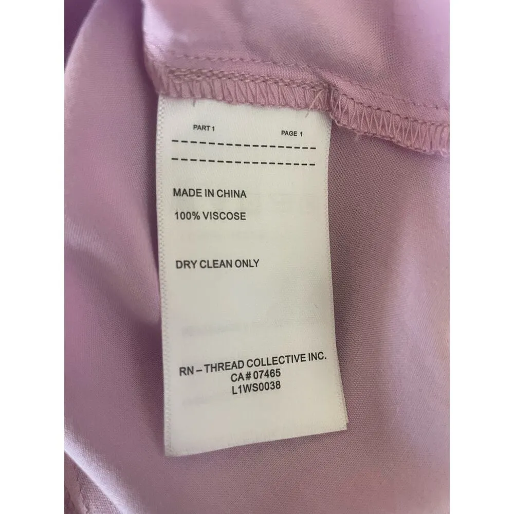 Laundry Women Top L Pale Purple 3/4 Laser Cut Puff Sleeve Button Up Softgirl NEW - Image 10
