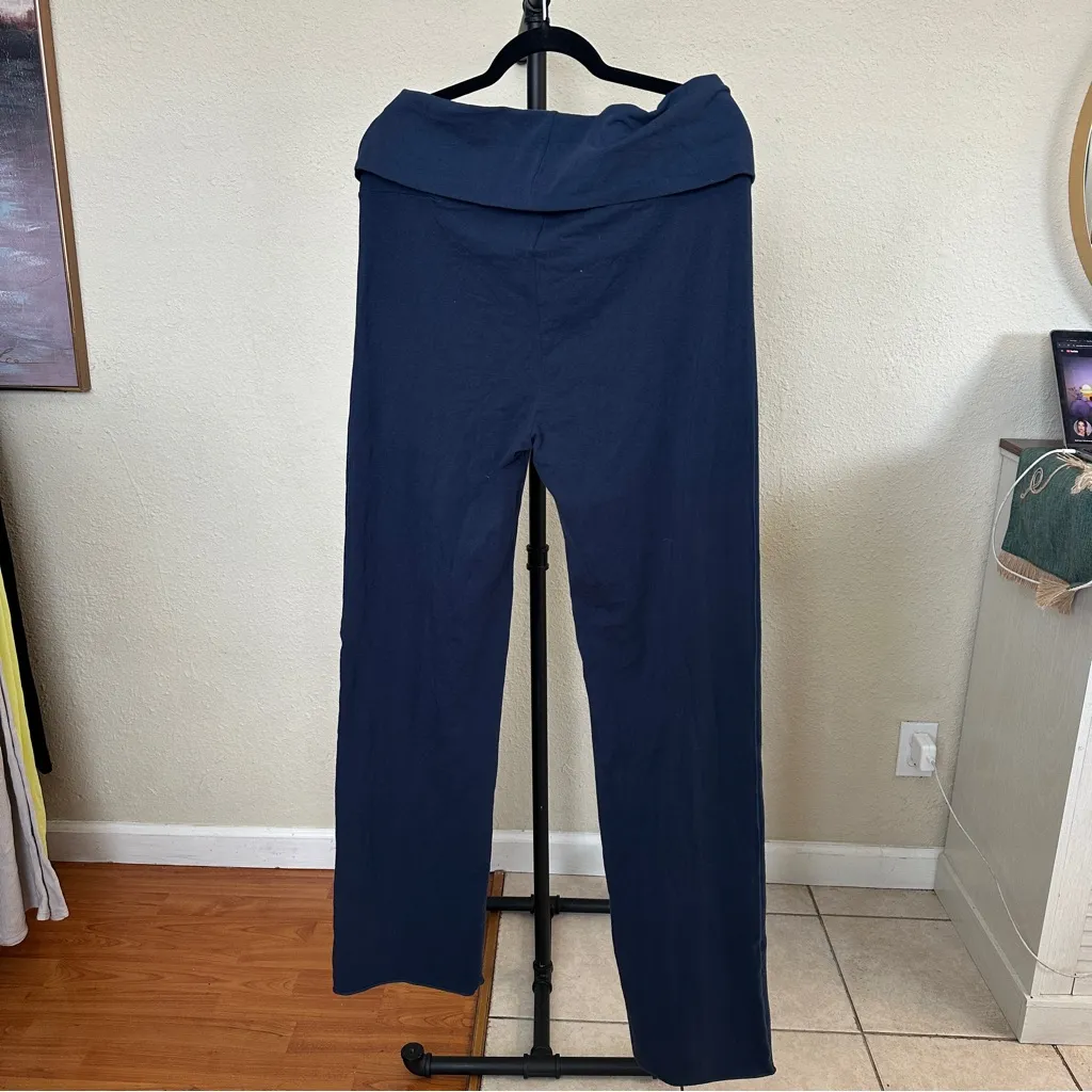 SKIMS Cotton Jersey Fold Over‎ Pants, Plus Size 3X RARE Navy NWT - Image 4