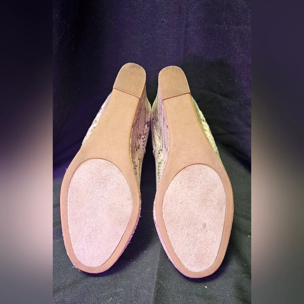 Pink and Cream Ankle Boots with Snakeskin Texture Size 7 - Image 4