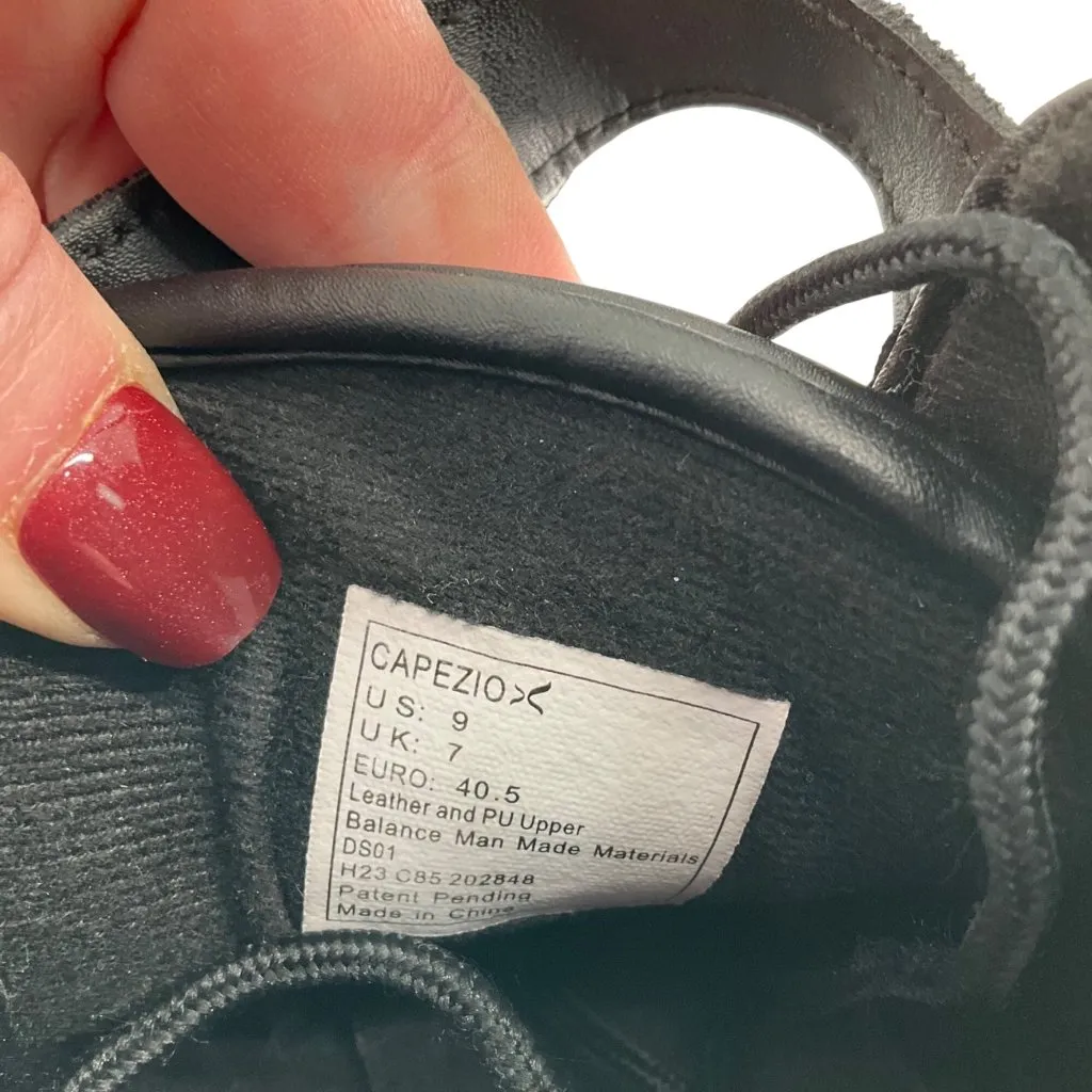 Capezio Fierce Black High-Top Dance Sneakers Womens Size 9 Leather Upper Lace-Up - Image 2