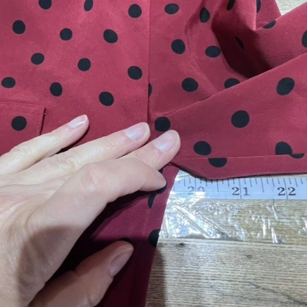 Express Women's Polka Dot Long Sleeve Button-Up Shirt Dress Red Black Size Small - Image 6