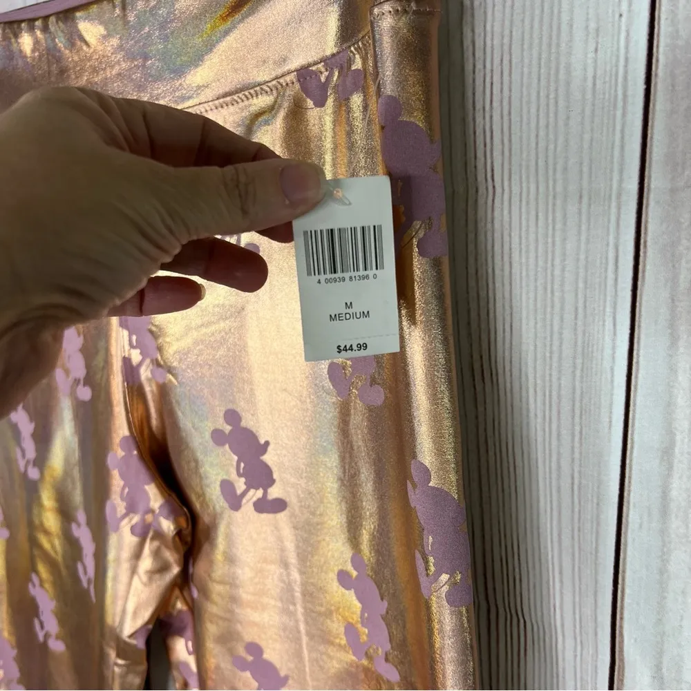 Disney Metallic Rose Gold Mickey Mouse Leggings - Image 3