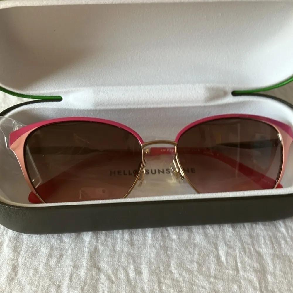 Kate Spade: Pink/Gold Tone Wire IANNA Cat Eye Sunglasses - Image 15