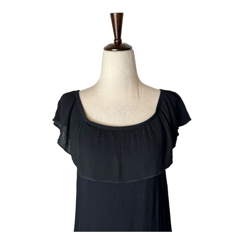 Becca Coverup Women Medium Black Off The Shoulder Flowy Mini‎ Swim Swimwear - Image 4