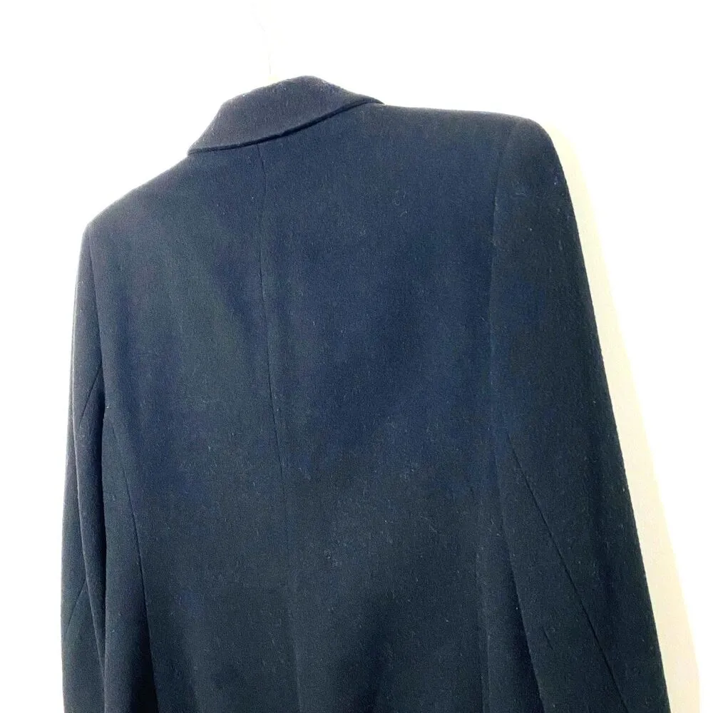 Vintage LL Bean Wool Cashmere Blend Black Long Sleeve Blazer Jacket Sz 6 - Image 5