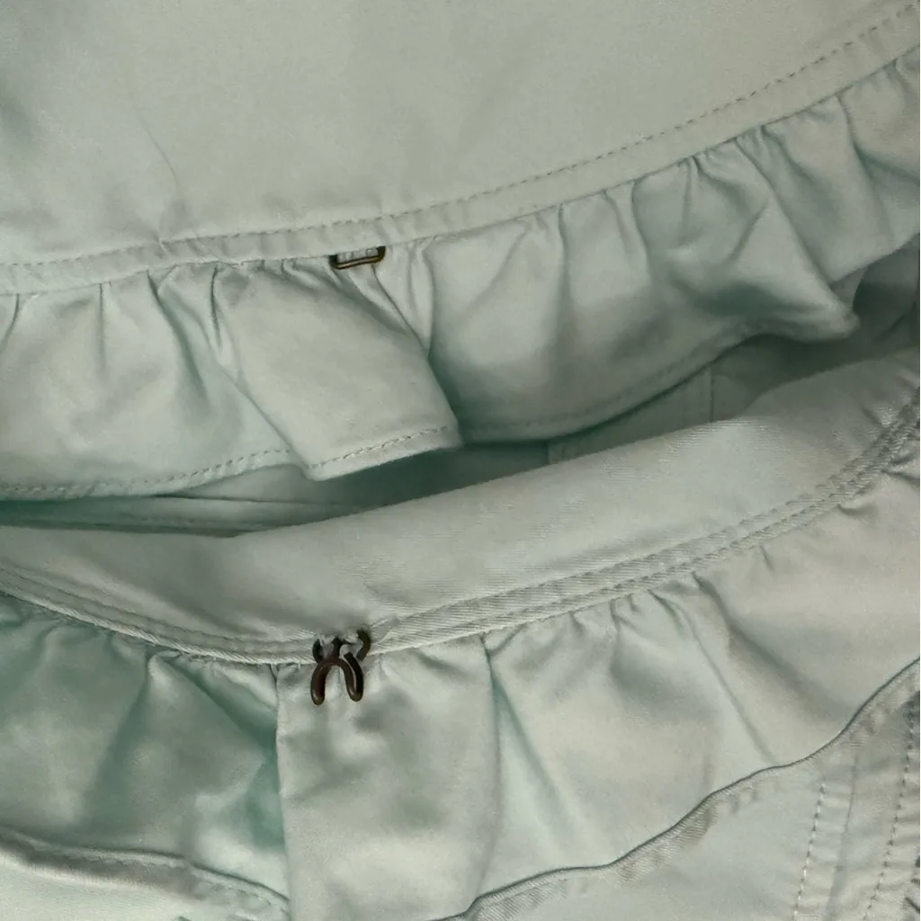 Talbots  Ruffle Stretch Grace Fit Jacket Blazer 14‎ Mint green pockets - Image 4