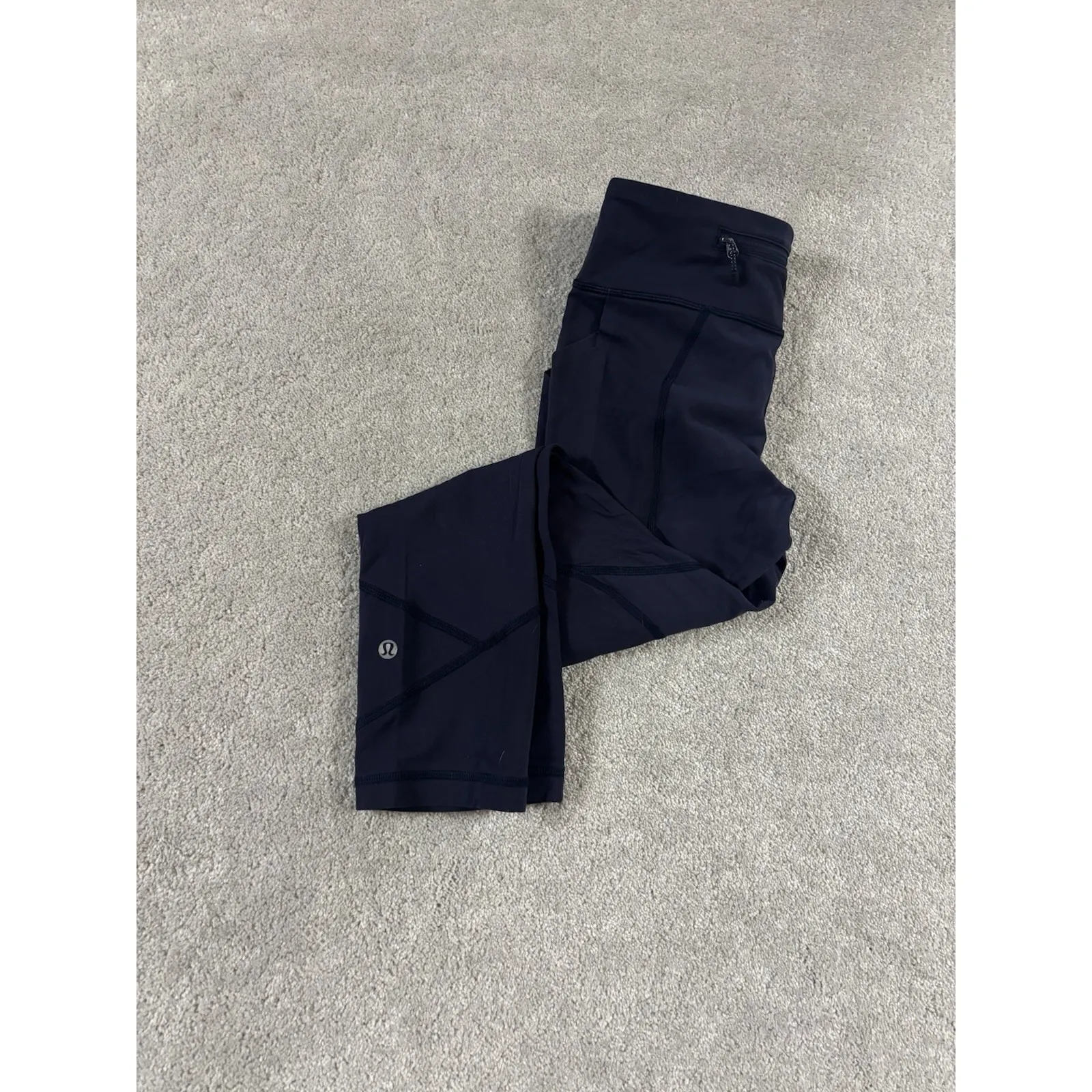 Lululemon Pace‎ Rival Crop 22" Leggings Women's 4 Navy Blue Yoga Athleisure - Image 2