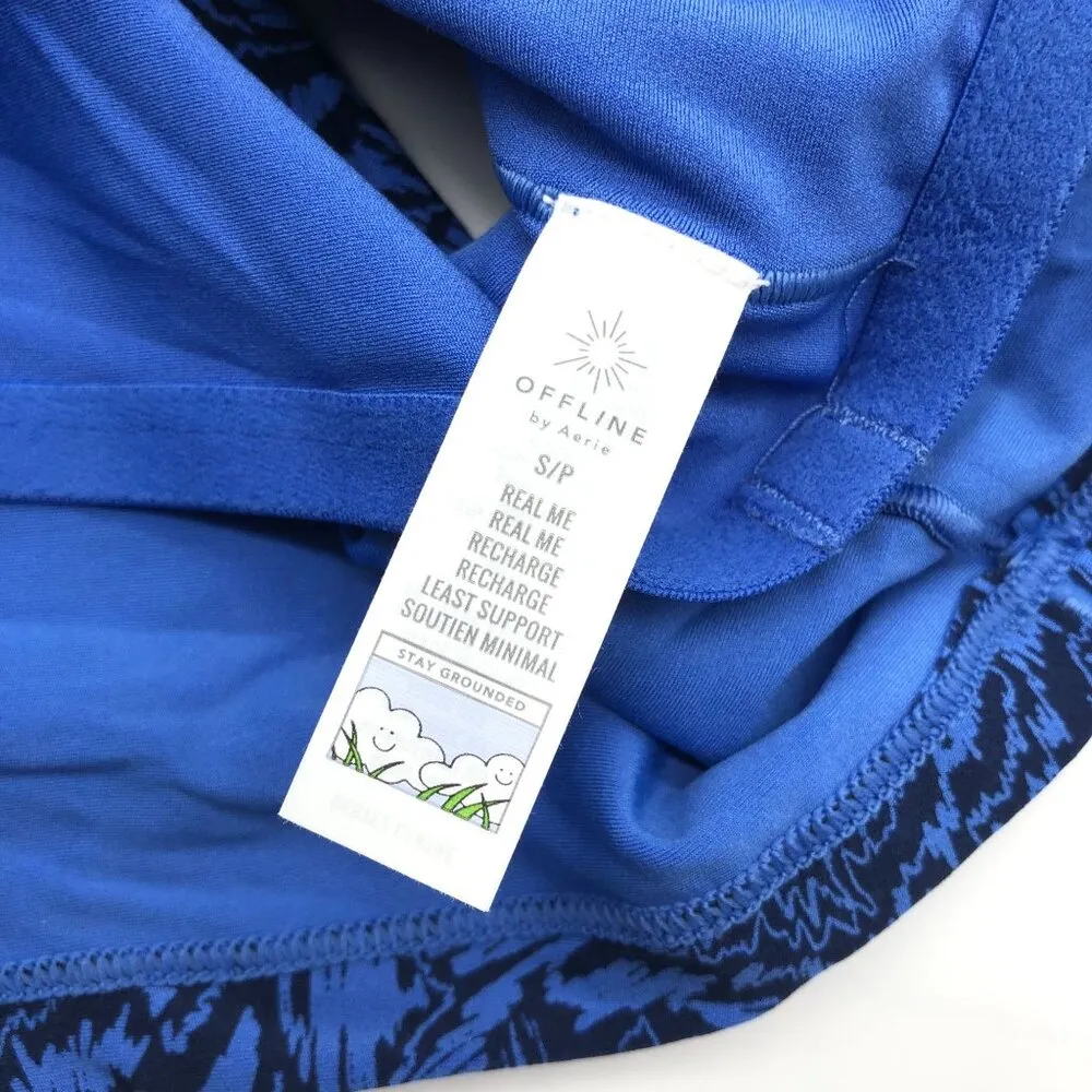 Aerie Offline Real Me Recharge Least Support Racerback Sports Bra Blue S - Image 4