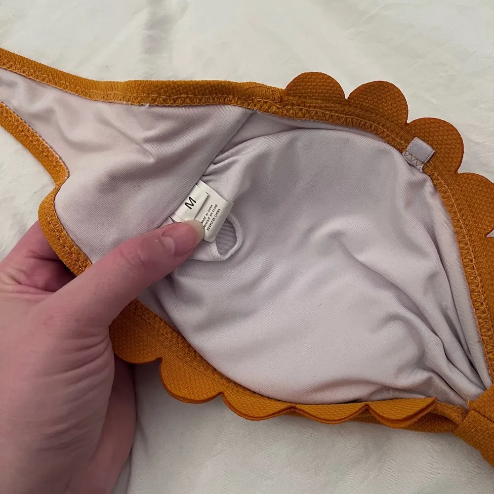 Dark Orange Strapless Bikini Top Size M - Image 4