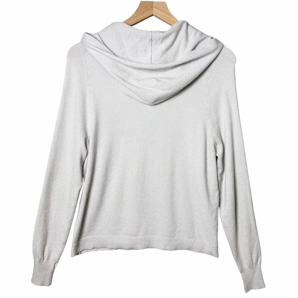 525 America Hoodie Sweater Light Gray Shimmer Knit Womens Size S - Image 2