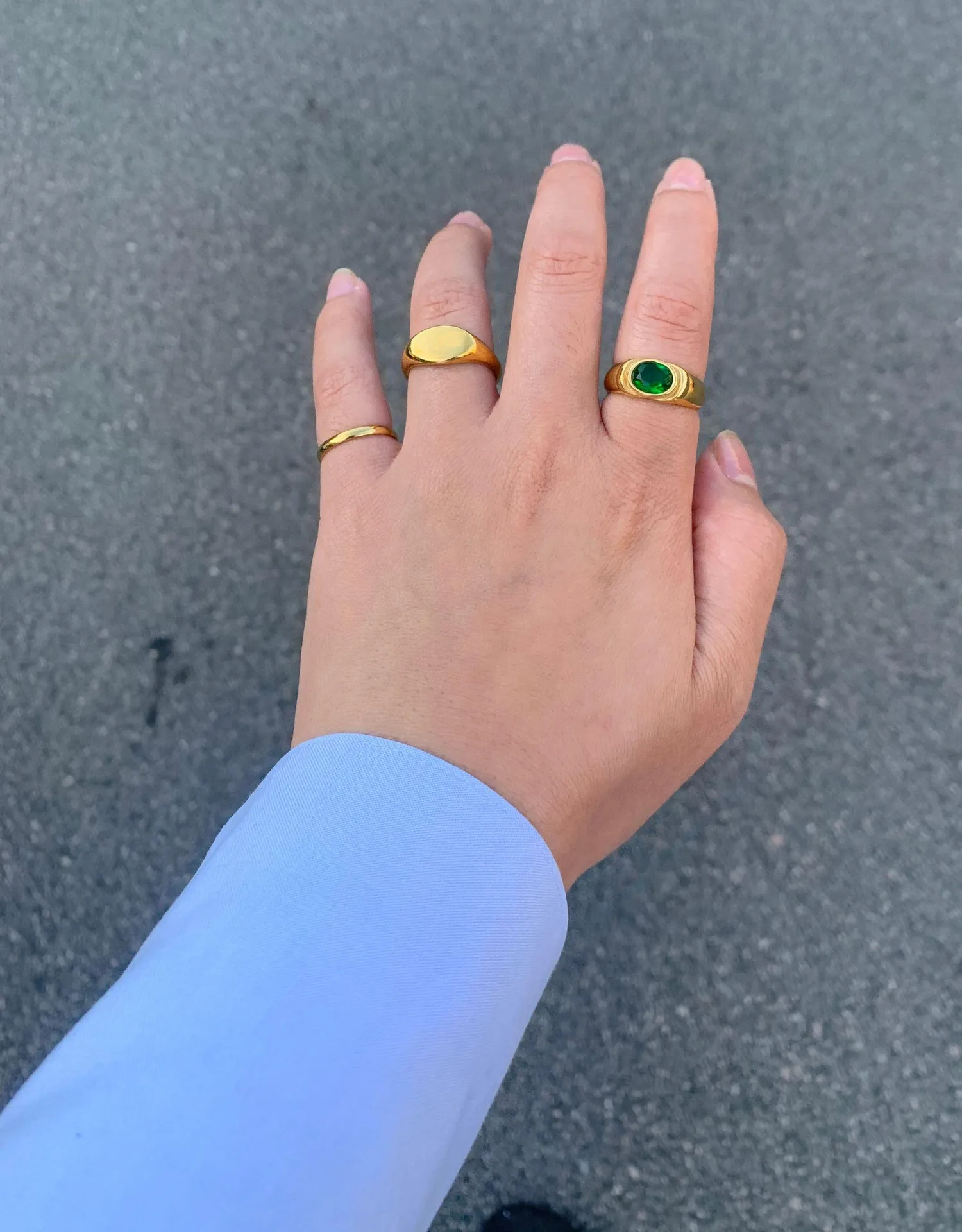 Emerald Ring Green Emerald Ring Green Gem Ring Stacking Ring - Image 3