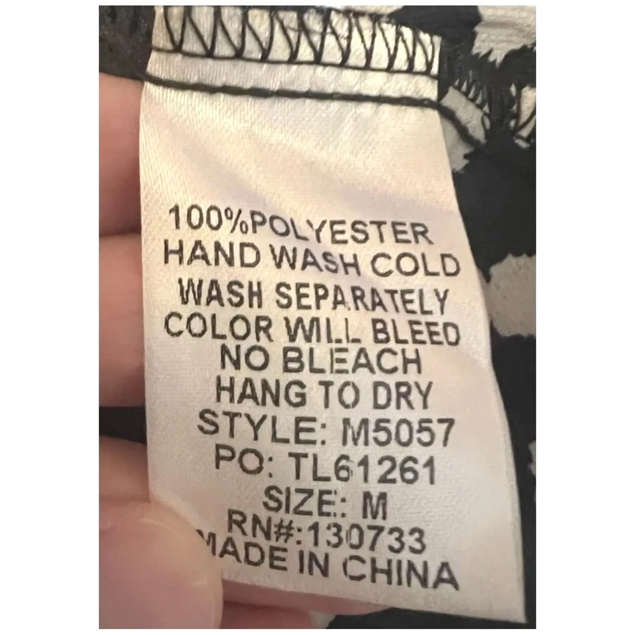 Umgee Black & White Speckled Babydoll Dress Womens Size Medium Long Sleeve - Image 5