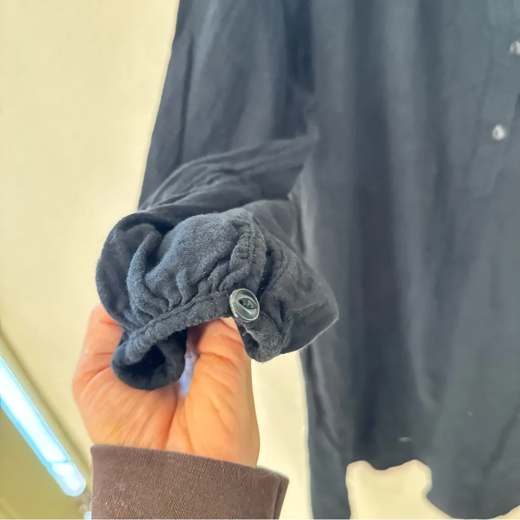 Universal Thread Black Henley Button Front Cotton Gauze Dress M - Image 4