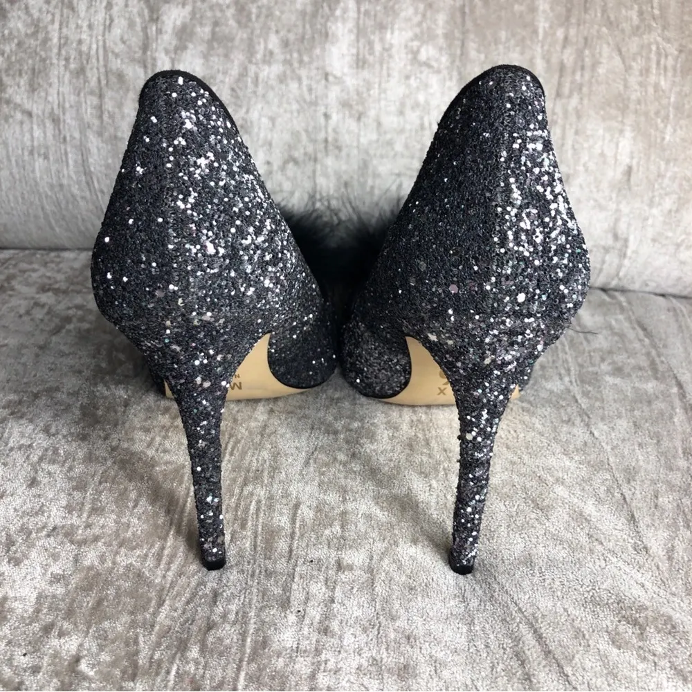 mix no 6 heels Size 9.5 Glitter Formal Silver Black Special Occasion Holiday - Image 11