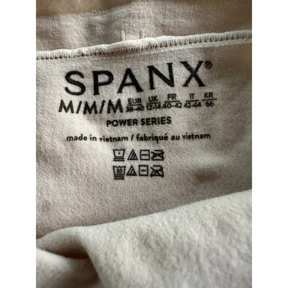 Spanx Cream Power Series High Waisted Mid Thigh Shapewear Short Size Medium - Image 2