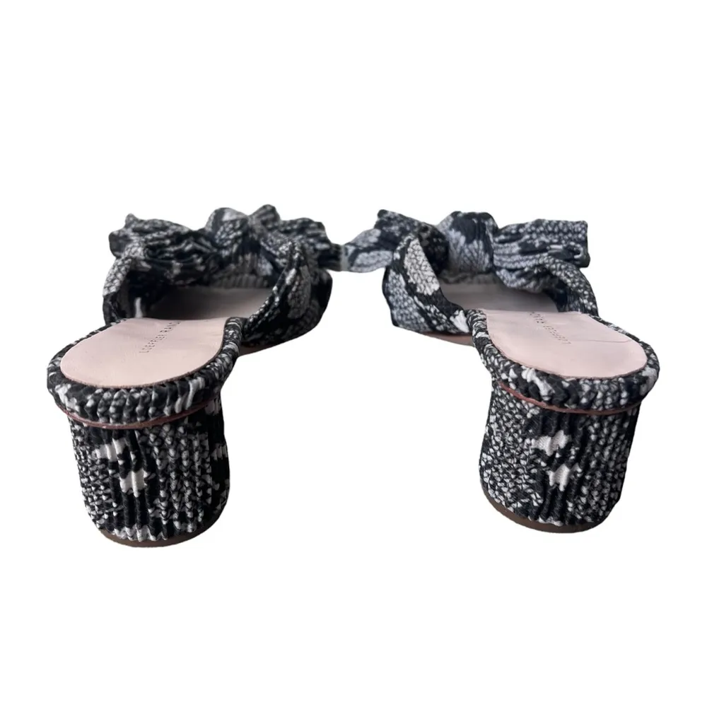 Loeffler Randal Emilia Penny Pleated Knot Sandals Womens 6.5 python snake - Image 5