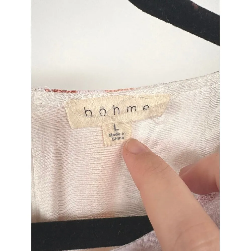 Bohme Pastel Striped Beachy Mini Dress Vacation Resortwear Summer Large - Image 6