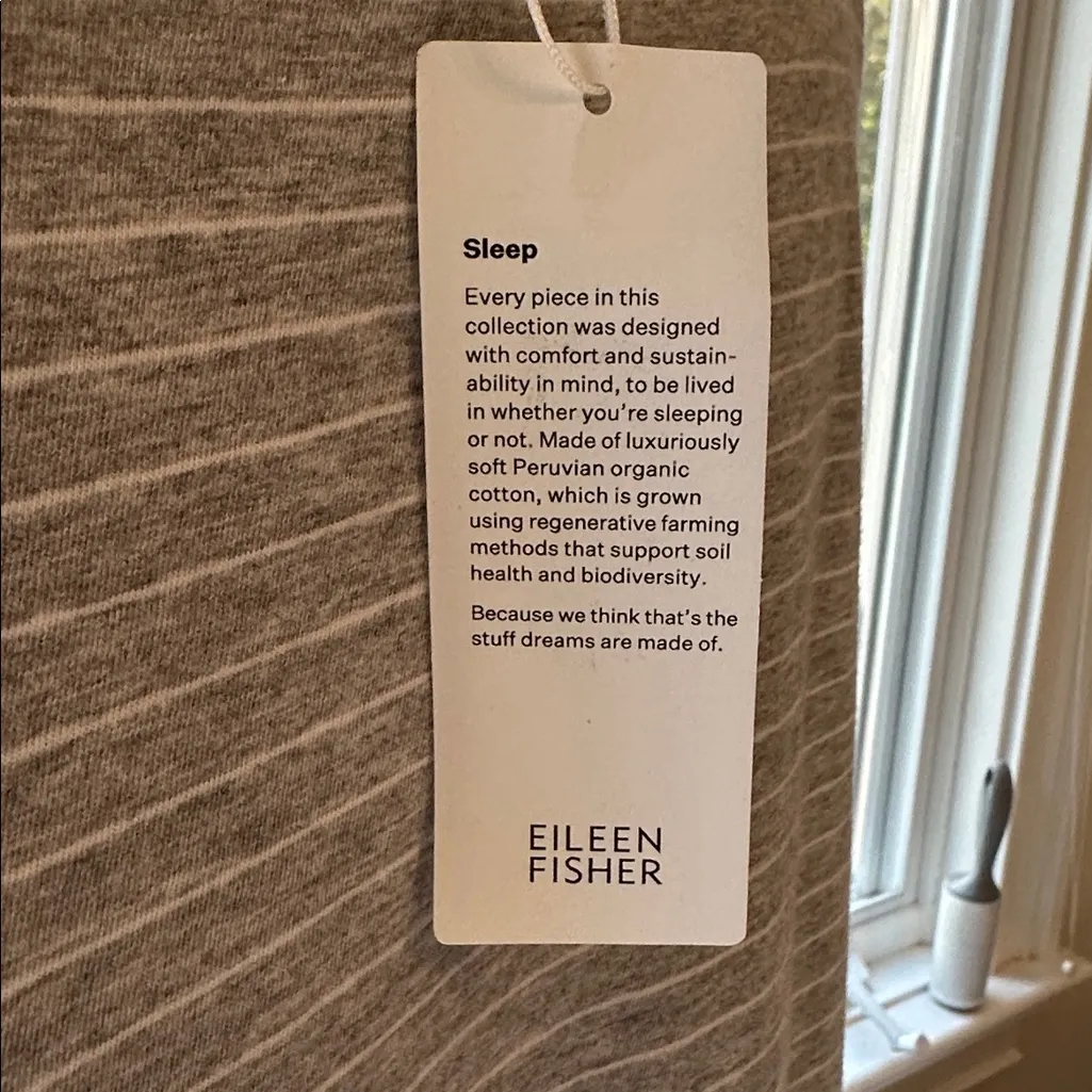 NWT Eileen Fisher Striped Organic Cotton Jersey Tank Sleep Dress, Small - Image 7