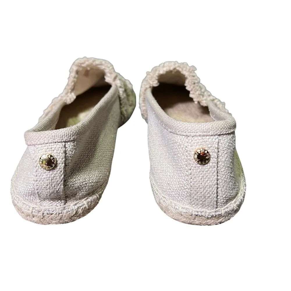 Michael Kors MK Women's Shoes White Fabric Espadrille Size US 7.5M EU 37.5M - Image 5