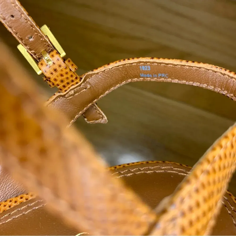 Reiss Elle Leather Raffia Platform Wedge Heels - Size 39 - Image 6