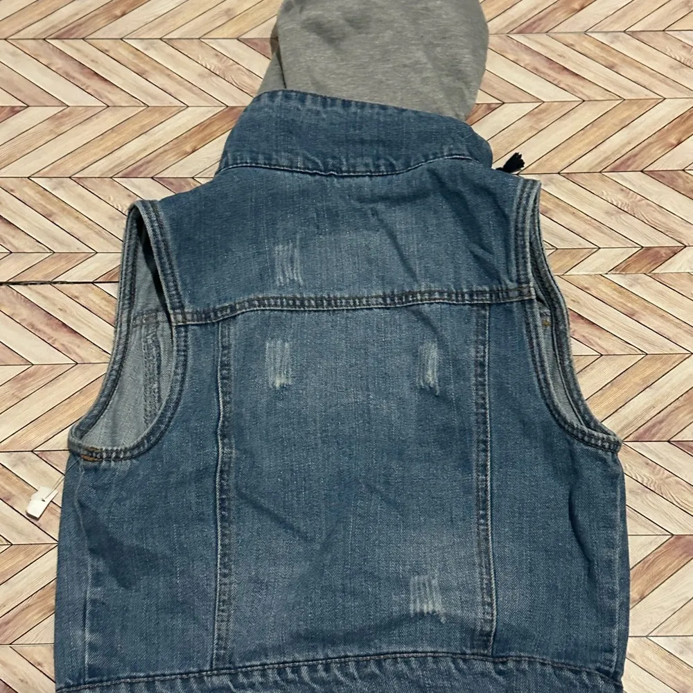 Ci Sono Denim Hooded Vest Women’s Size Medium - Image 6