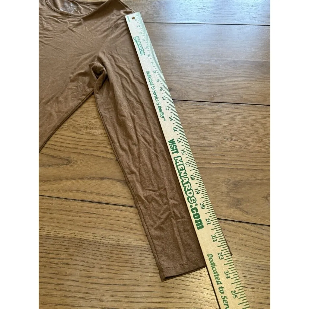 By Chico's Size 1 Long Sleeve Brown‎ Rayon/Spandex Stretch Shirt Loungewear City - Image 6