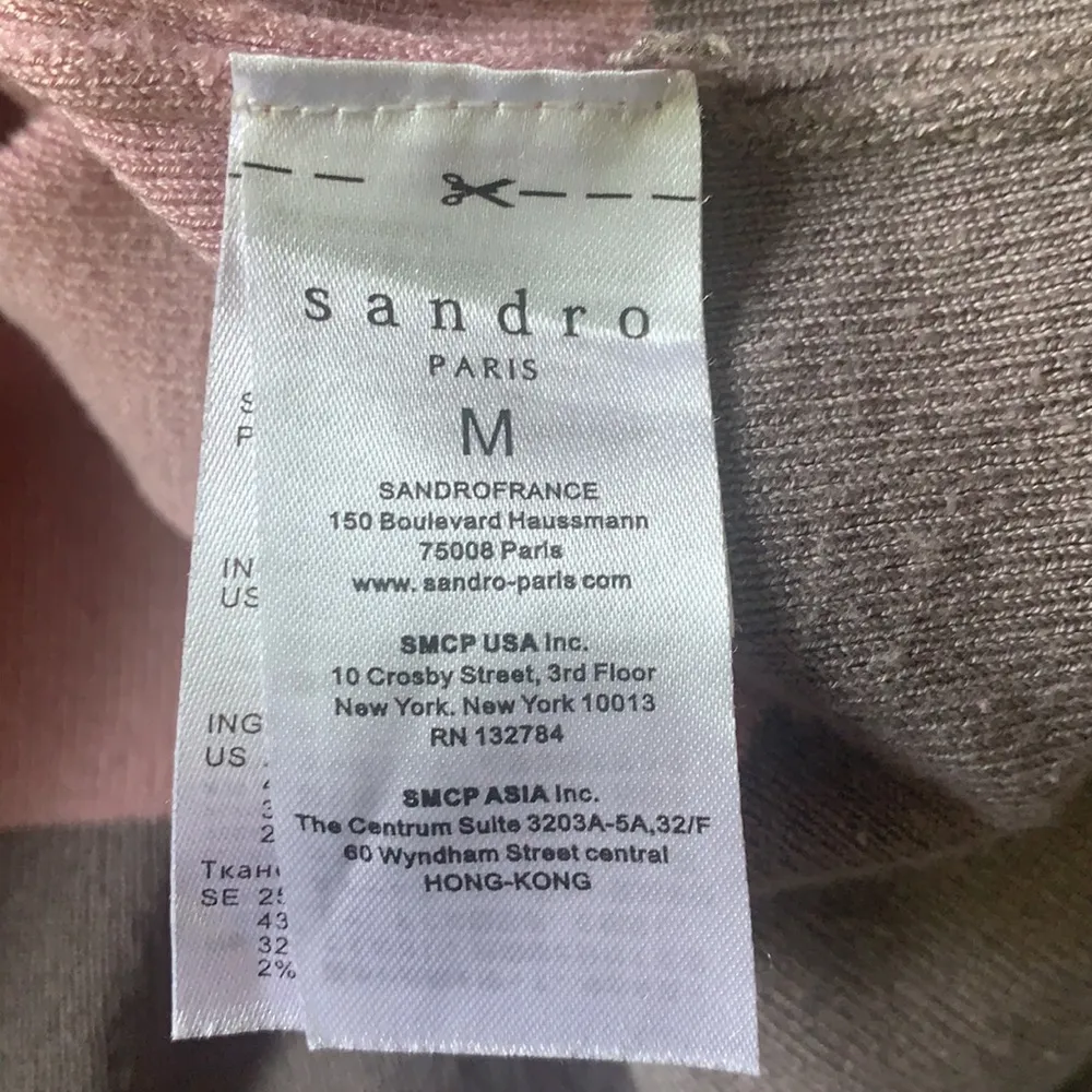 Sandro Paris Color Block Pink Gray Sweater - Image 8