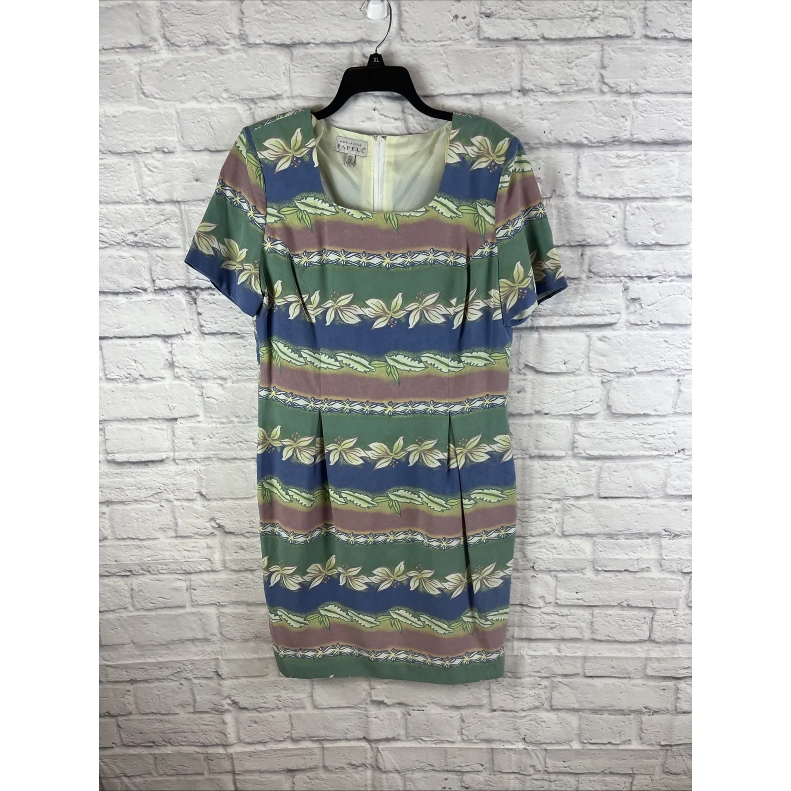 Adrianna Papell Women's Vintage 90s 100% Silk Cottagecore  Dress Size 14 - Image 14