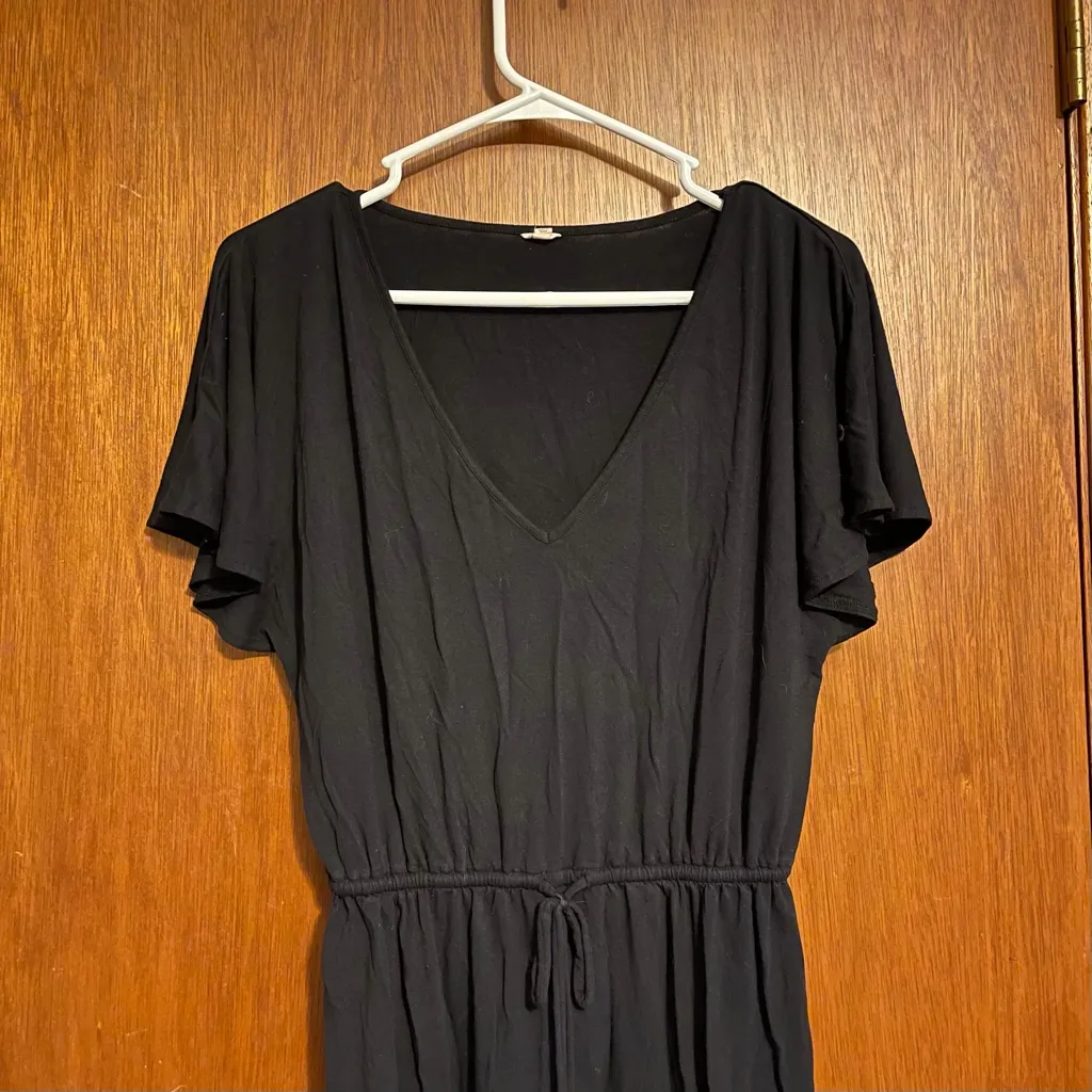 J. Crew Woman's Black Mini Casual Short Sleeve Dress Size XS - Image 2