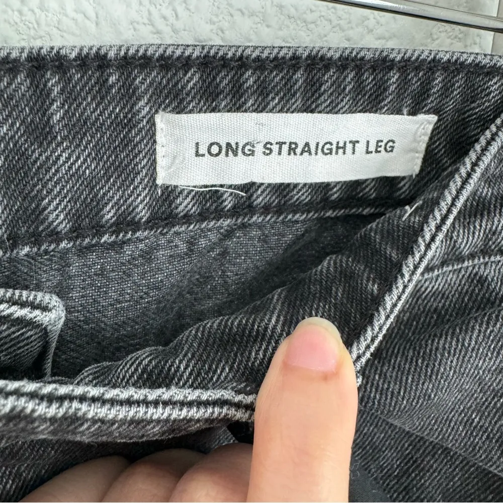 long straight leg high rise black dark gray denim jean women’s size 12 - Image 4