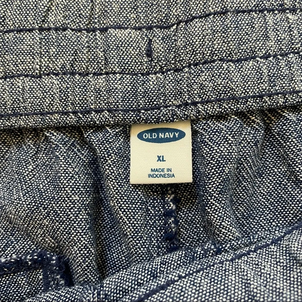 OLD NAVY denim linen blend drawstring shorts size XL - Image 5