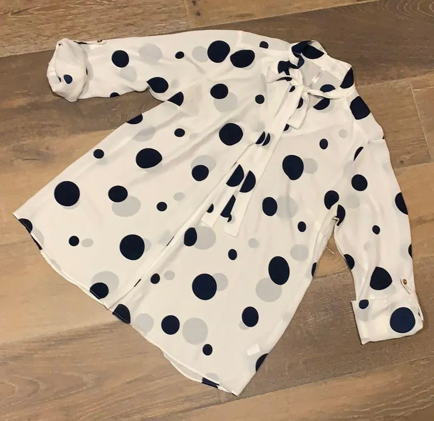 Couture Polkadot Blouse Size M - Image 6