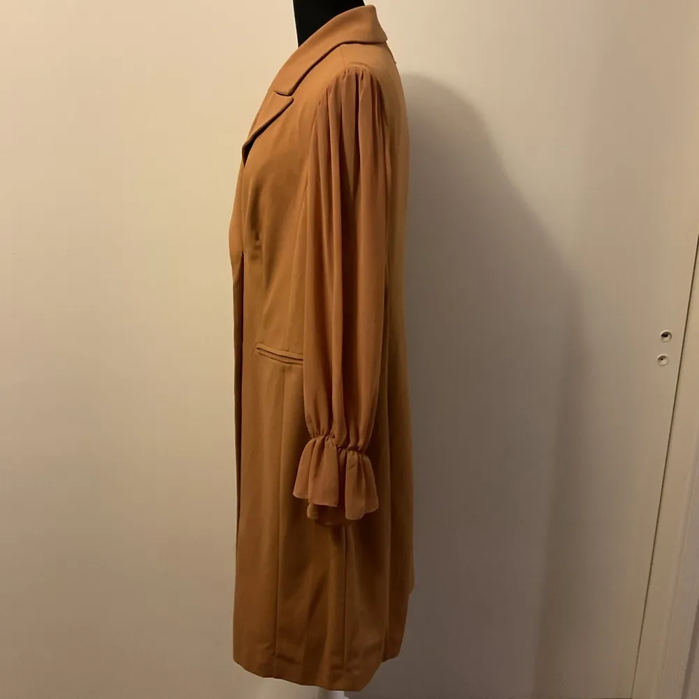 1. NWT Shelby & Palmer Tan long sleeve double breasted blazer dress SZ 16 W - Image 6