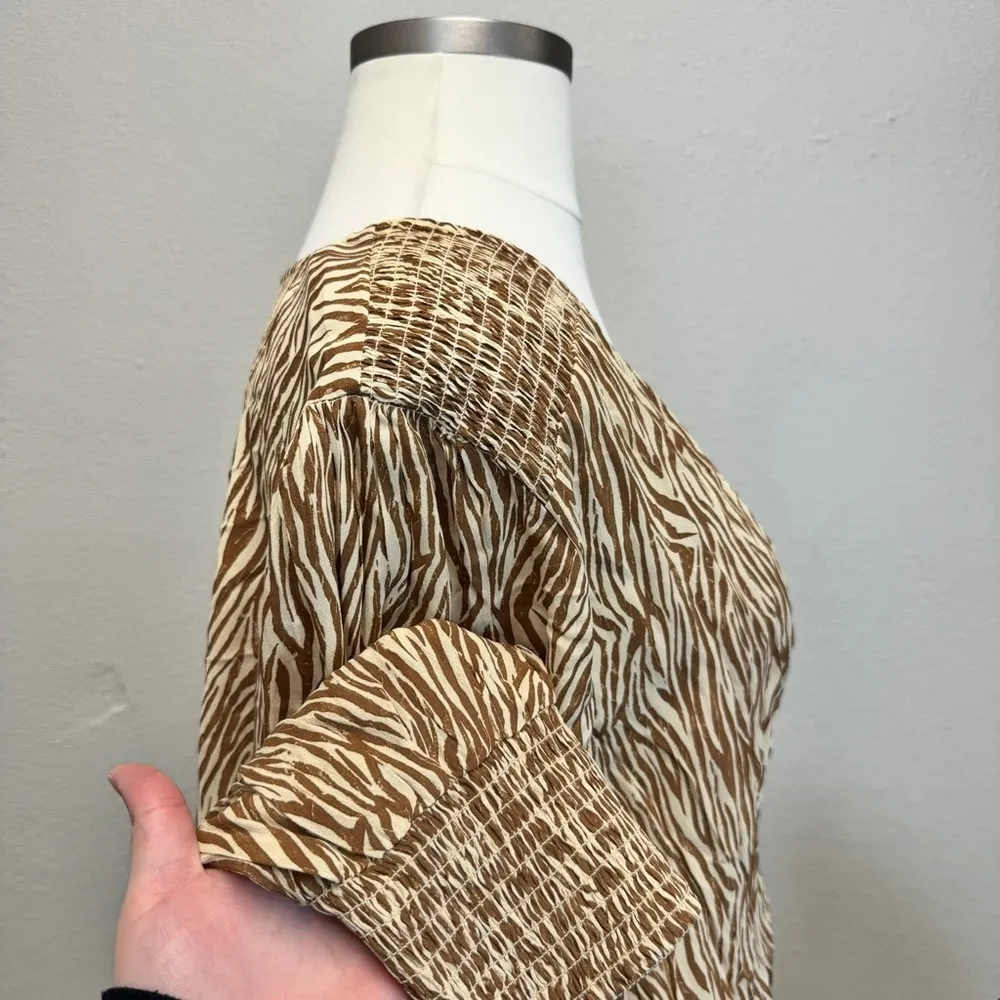 River Island Animal Print Wrap Tea Blouse - Size 24 - Image 3