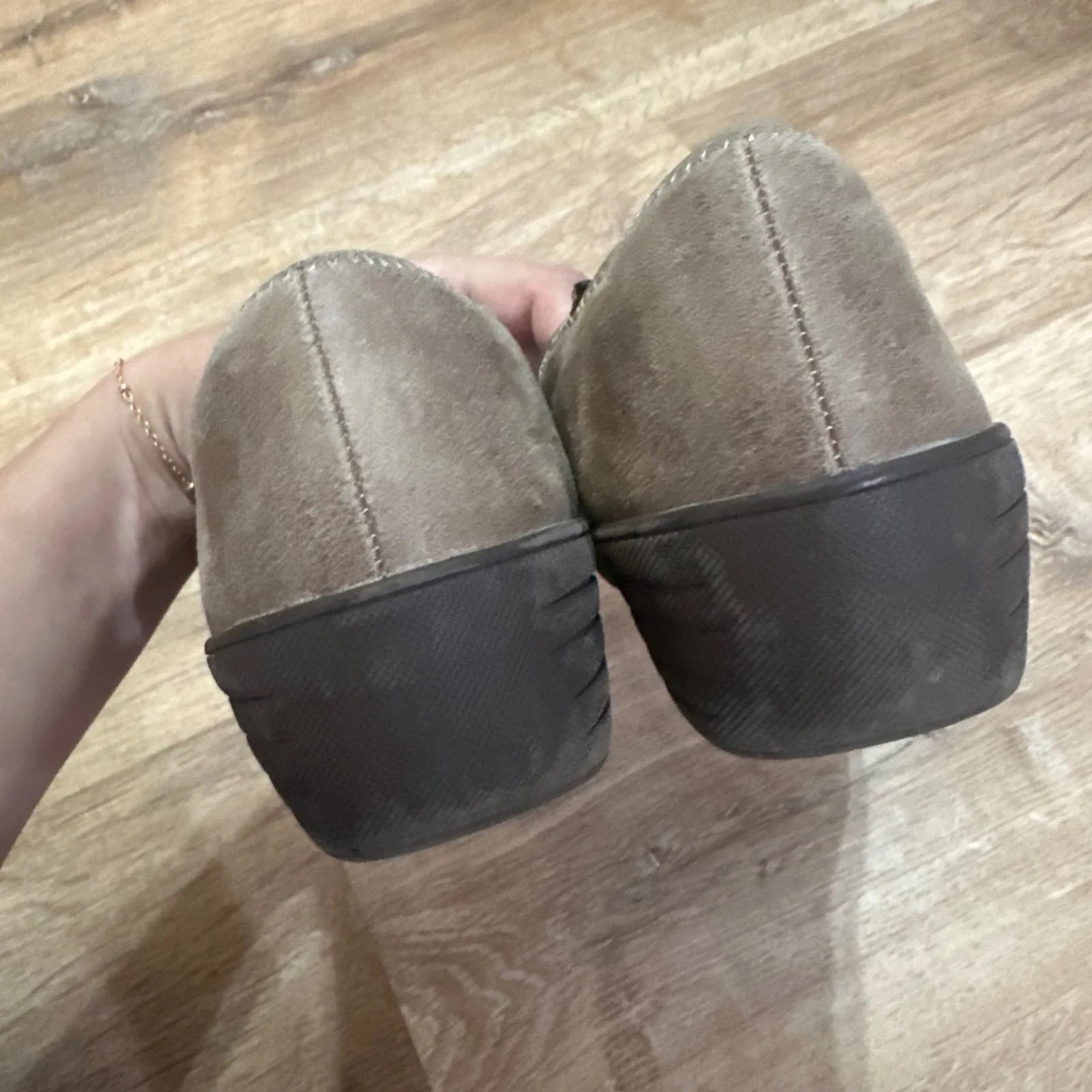 SKECHERS | Women's Flats Taupe Casual Comfort Slip On Memory Foam Shoes - Image 4