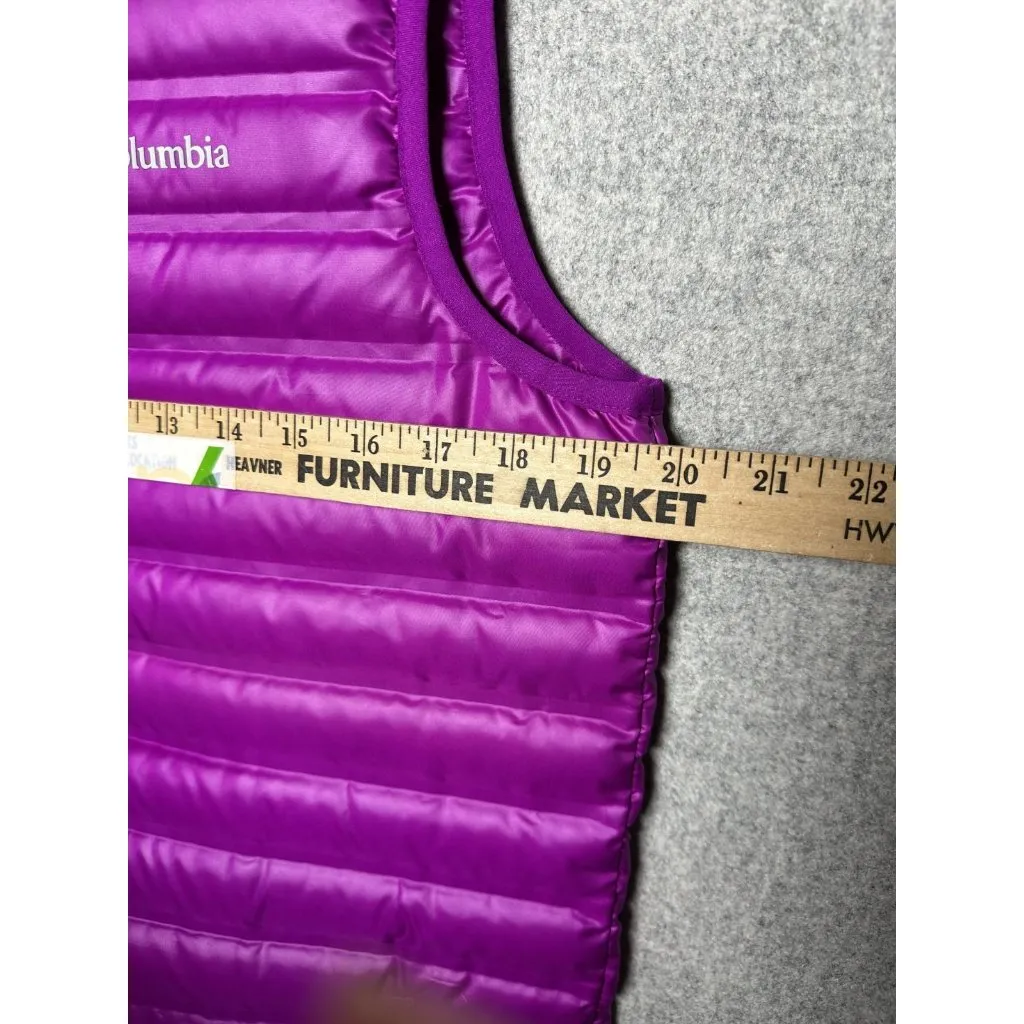 Columbia XL Womens Puffer Vest Duck Feathers Zip Pink Packable Sleeveless NWOT - Image 5