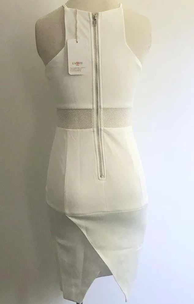 Halter White Bodycon Dress - Image 3