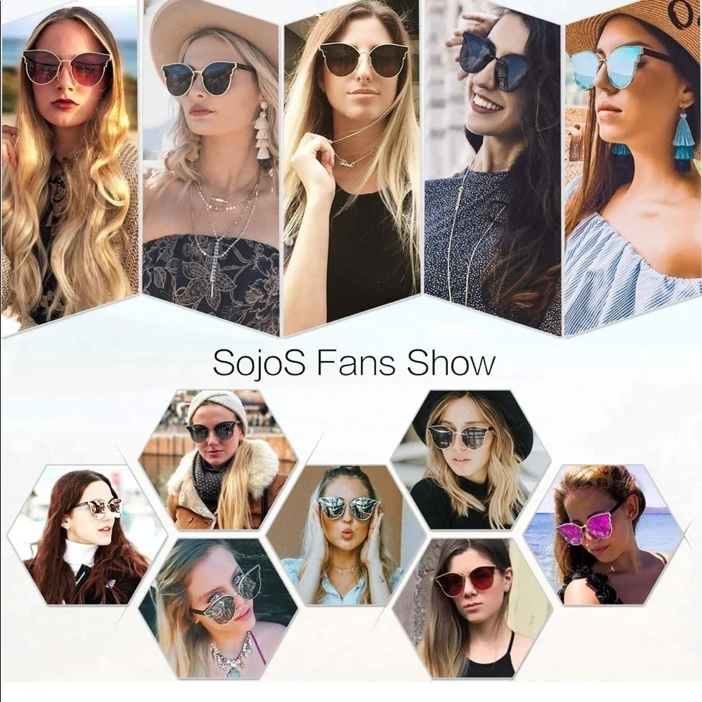 💸SOJOS Cateye Sunglasses Oversized Mirrored Lens💸 - Image 11