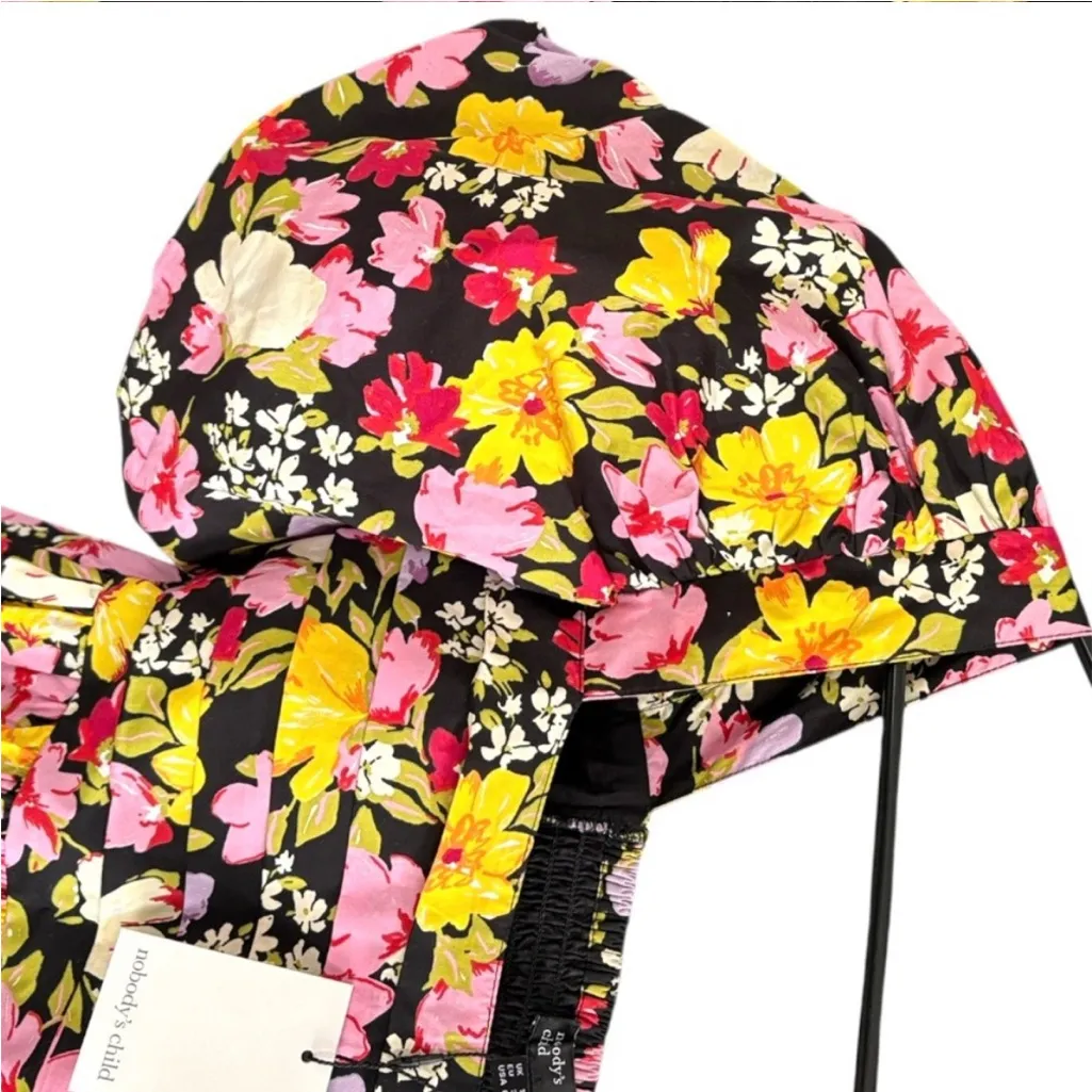 NWT Nobody's Child Nova Puff Sleeve
Black Floral Midi Dress Size 6 - Image 8