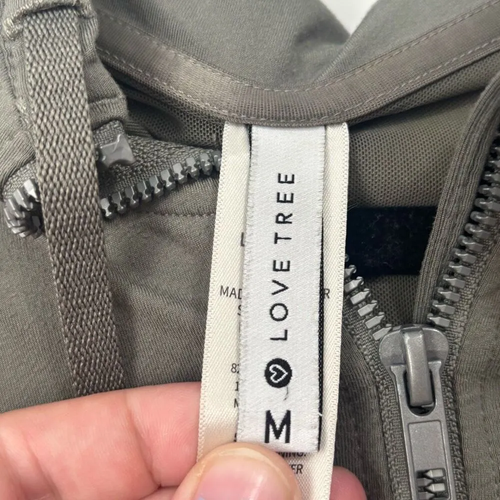 Love Tree Olive Green Fitted Athletic‎ Jacket Size Medium - Image 2