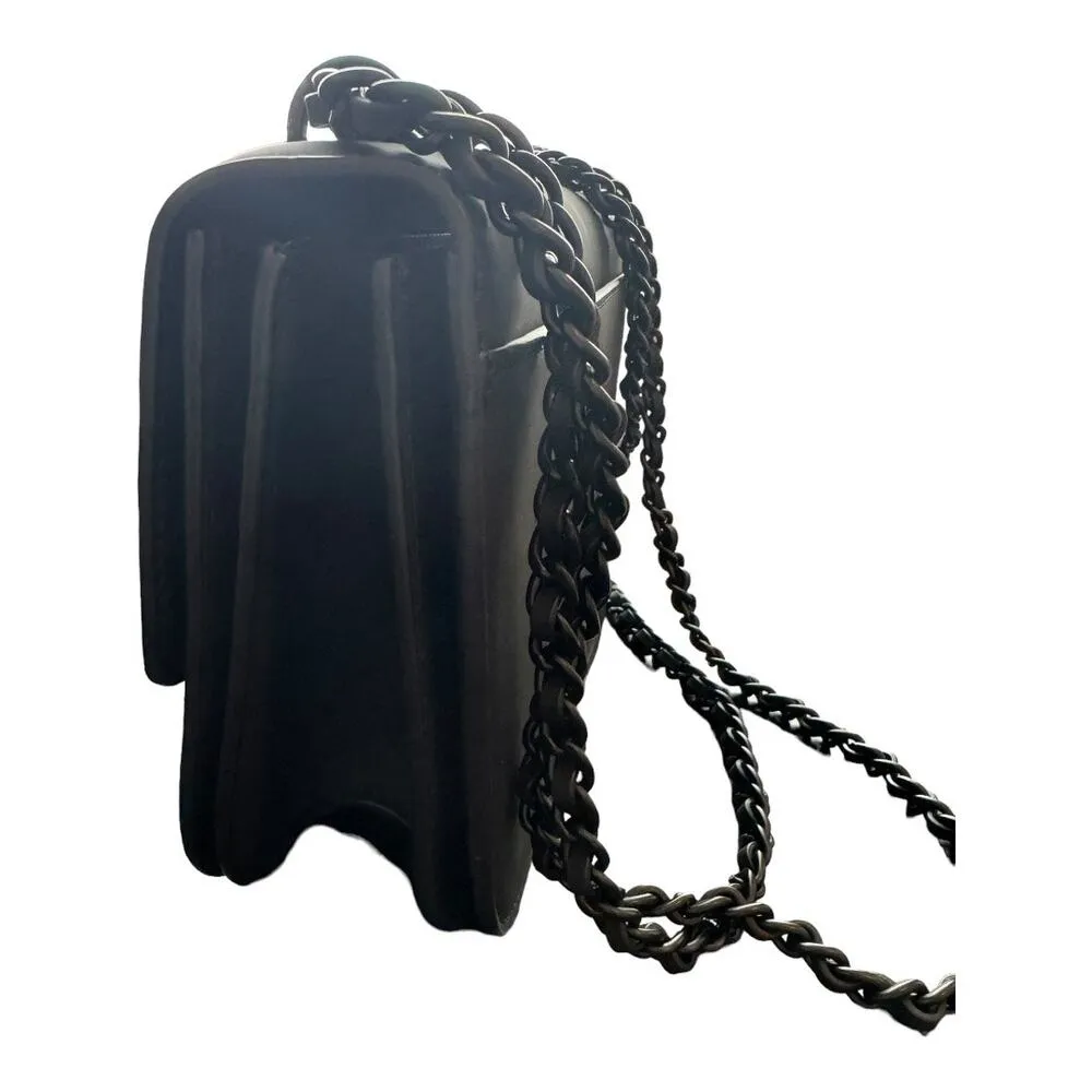 Tory Burch Britten Small Adjustable Shoulder Bag Crossbody in Black Matte EUC - Image 4