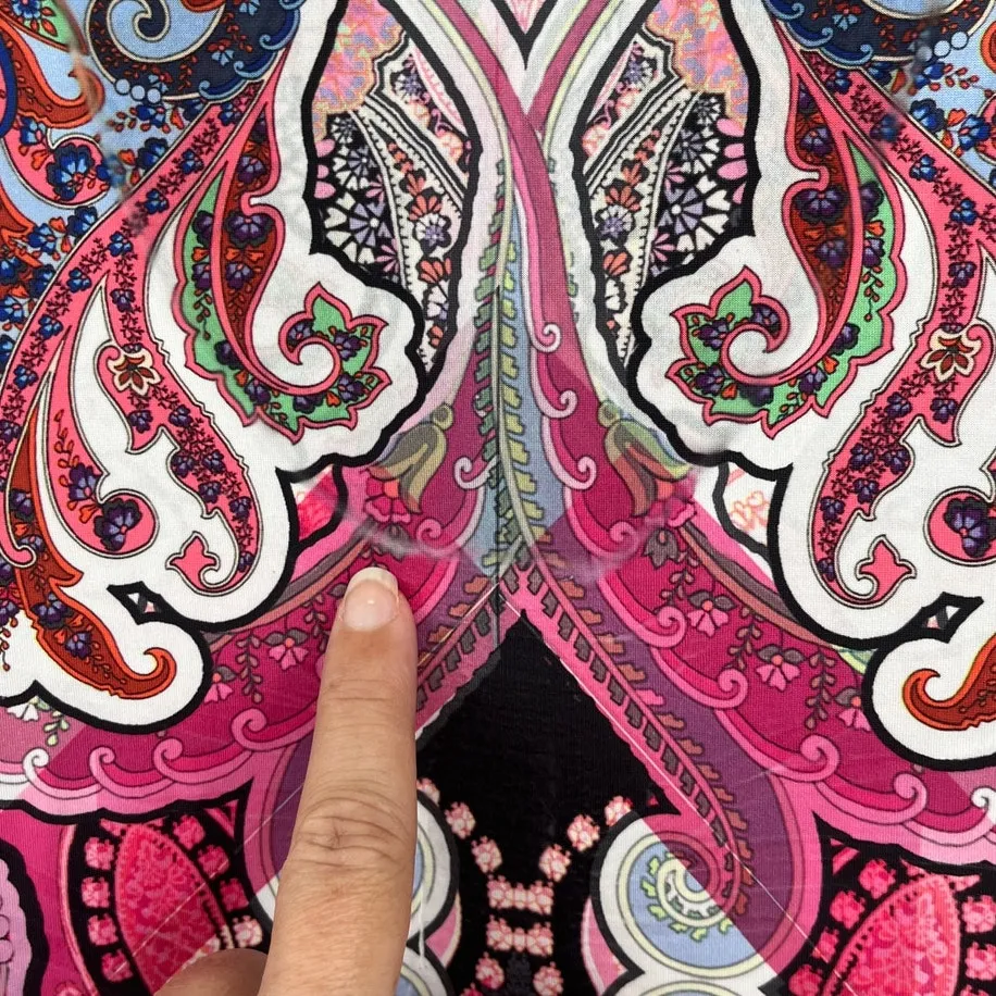 Unity World Y2K Babydoll Top Sz M Boho Fairy Grunge Tunic Pleated Sequin Paisley Pink Size M - Image 10