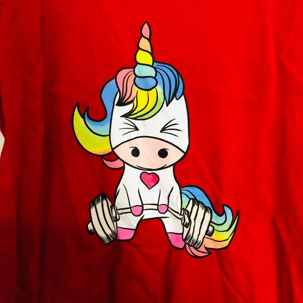 Fruit of‎ the Floom Women's T-Shirt Unicorn Cotton Short Sleeve Red Size Medium - Image 2